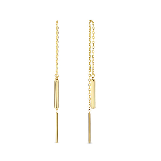 Le Marais Rosalie 14 karat gold pull through earrings with rod -  - Isabel Bernard