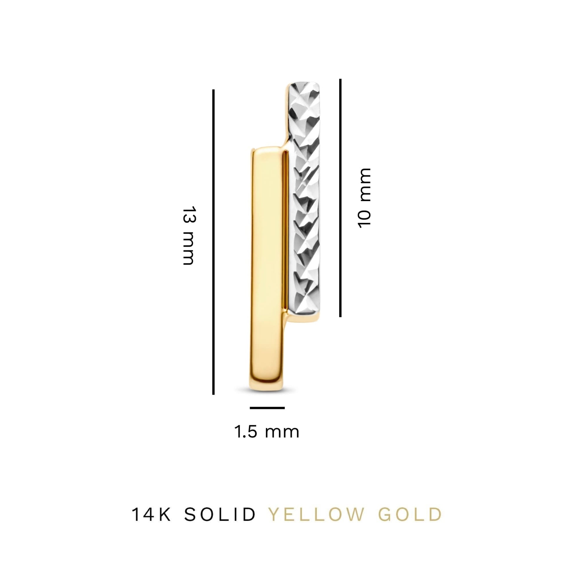 Le Marais Alice 14 karat gold ear studs with diamond cut -  - Isabel Bernard