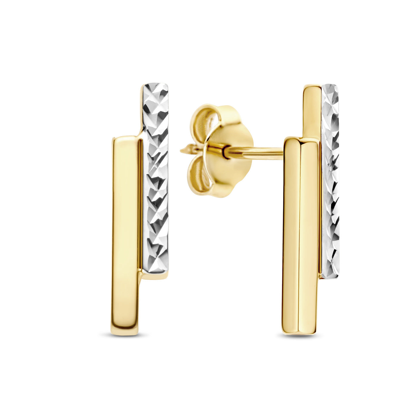 Le Marais Alice 14 karat gold ear studs with diamond cut -  - Isabel Bernard