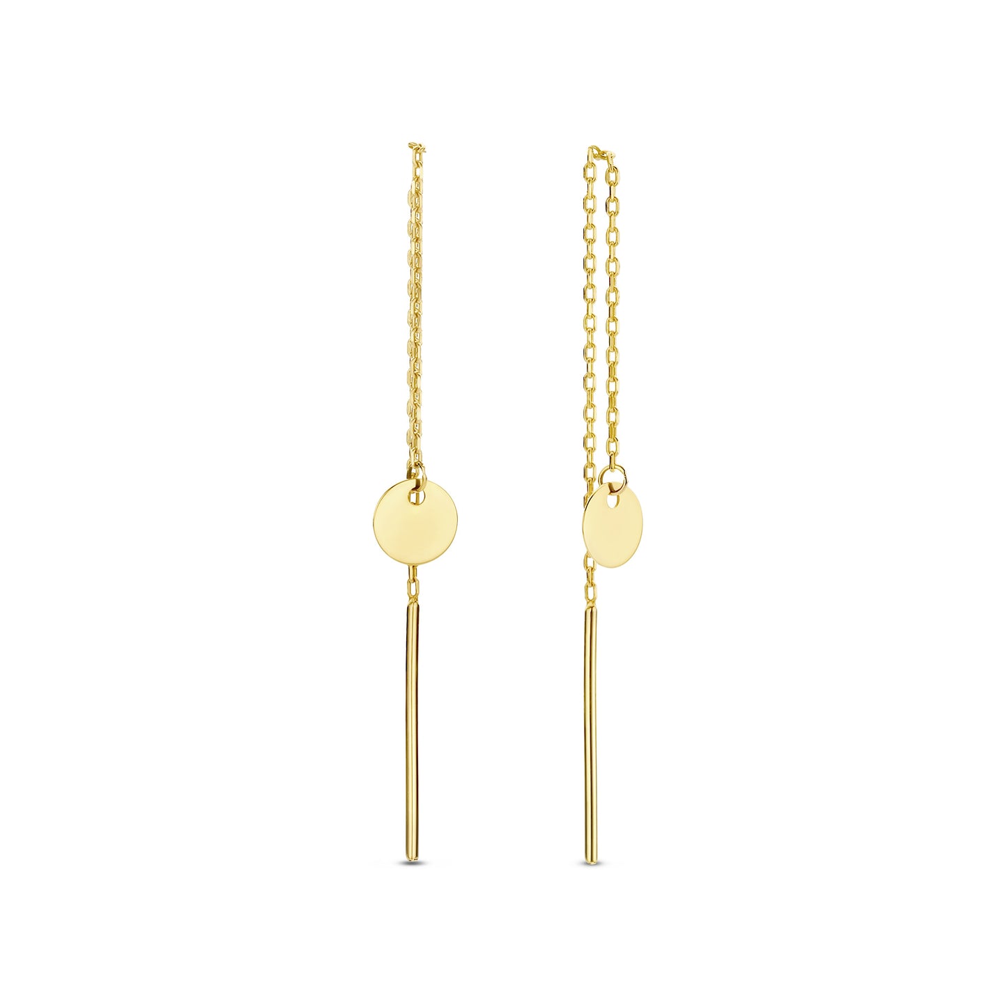 Le Marais Jeanne 14 karat gold pull through earrings with coin -  - Isabel Bernard