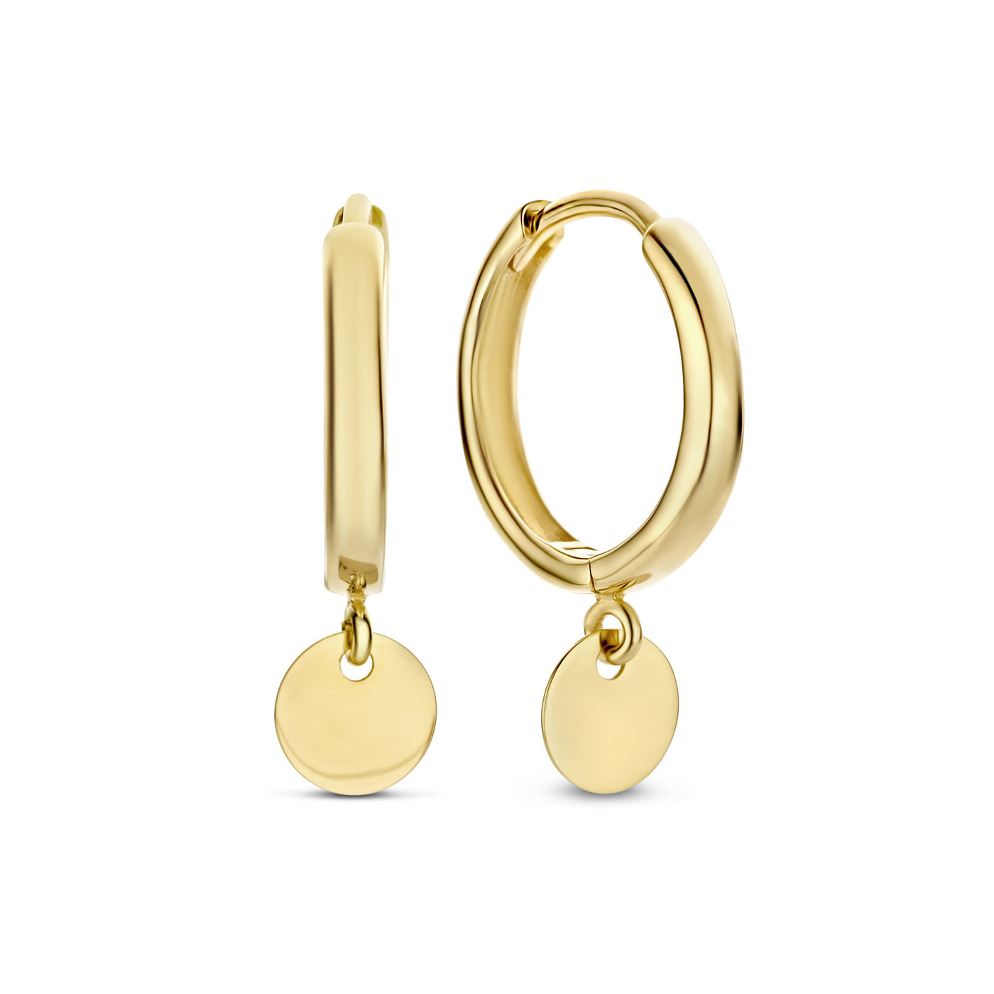 Le Marais Jeanne 14 karat gold hoop earrings with coin -  - Isabel Bernard