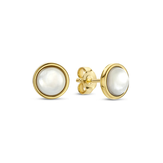 Belleville Marguerite 14 karat gold ear studs with mother of pearl gemstone -  - Isabel Bernard