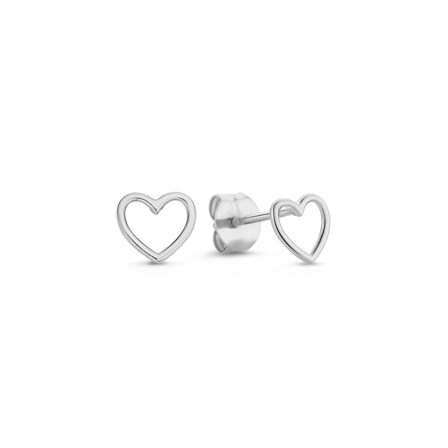 Saint Germain Amore 14 karat white gold ear studs with heart -  - Isabel Bernard