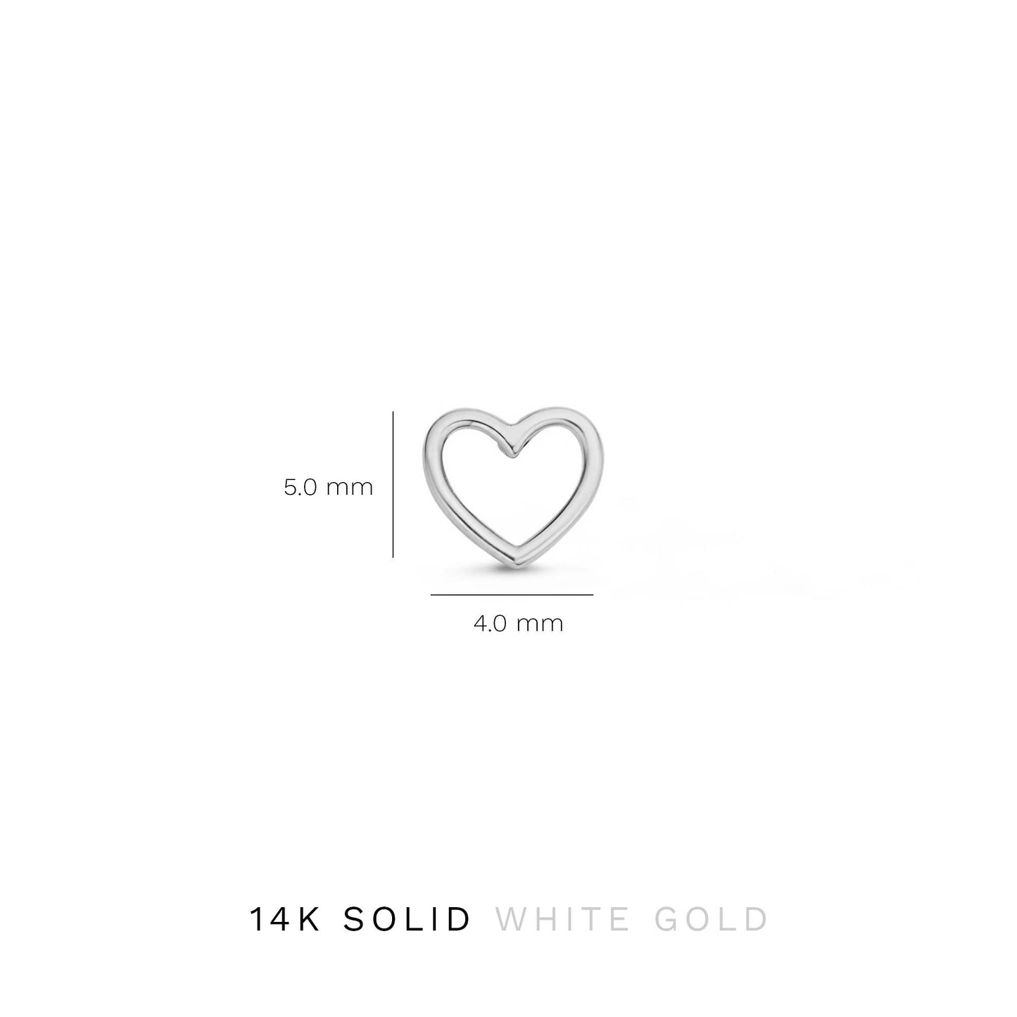 Saint Germain Amore 14 karat white gold ear studs with heart -  - Isabel Bernard