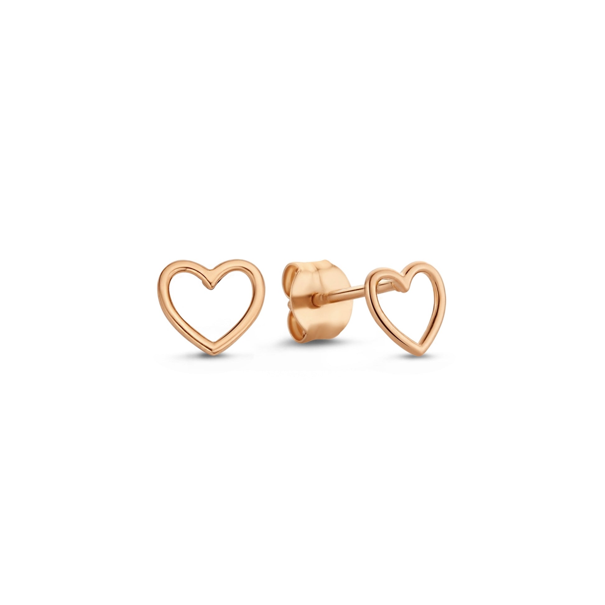 La Concorde Amore 14 karat rose gold ear studs with heart -  - Isabel Bernard