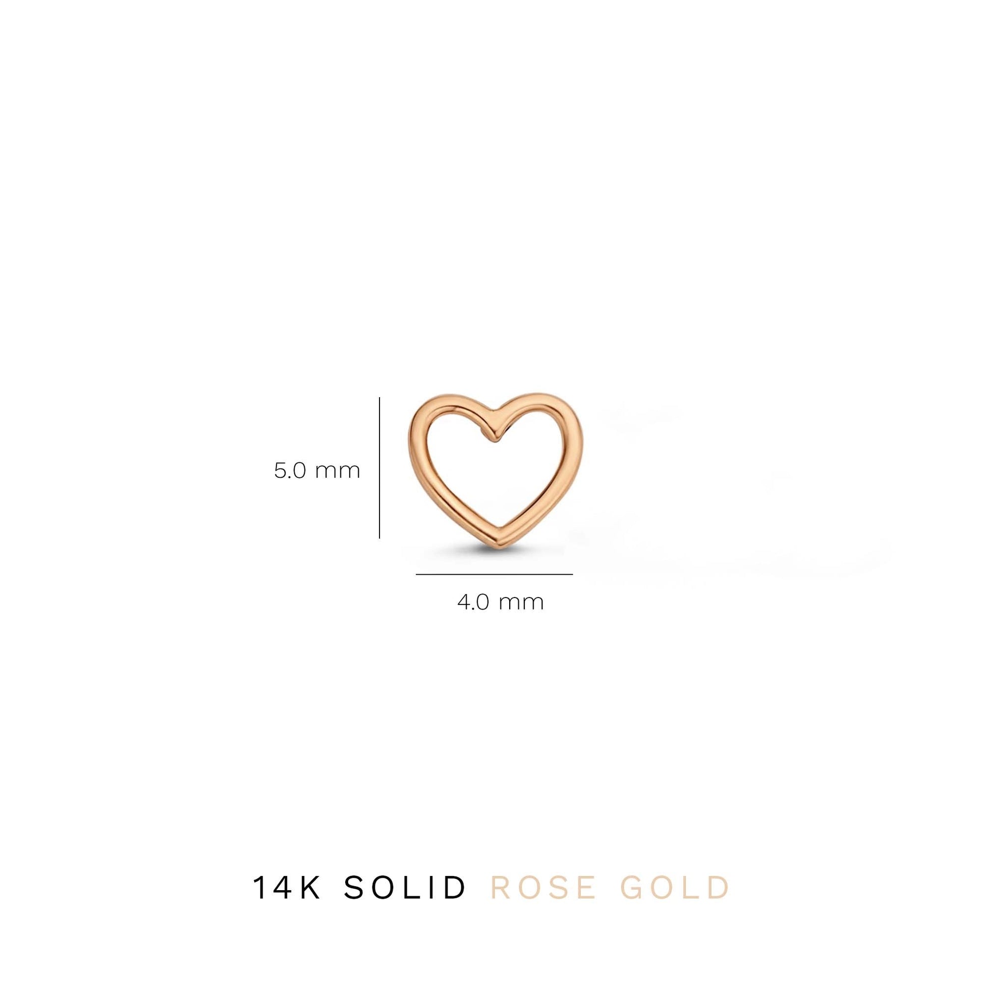 La Concorde Amore 14 karat rose gold ear studs with heart -  - Isabel Bernard