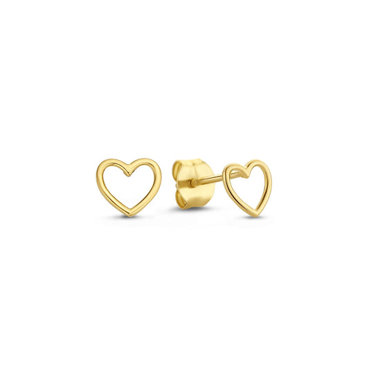 Belleville Amore 14 karat gold ear studs with heart -  - Isabel Bernard