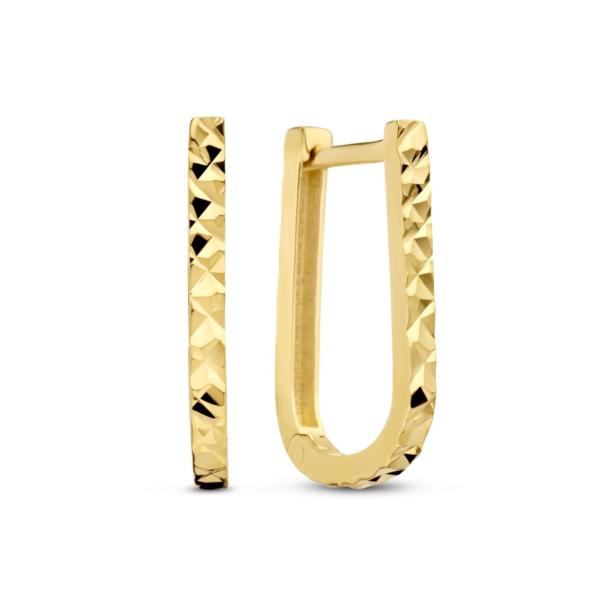 Rivoli Laura 14 karat gold drop earrings with diamond cut -  - Isabel Bernard