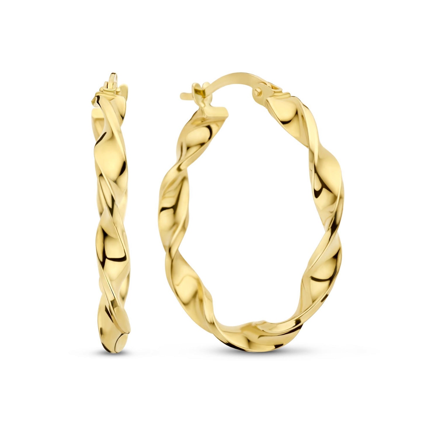 Rivoli Odette 14 karat gold hoop earrings with twist -  - Isabel Bernard