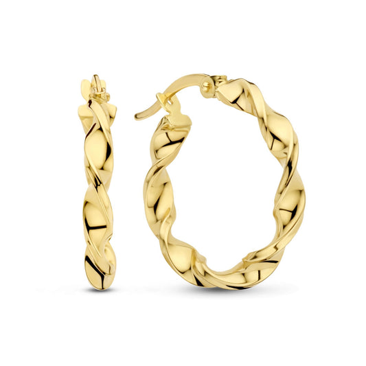 Rivoli Odette 14 karat gold hoop earrings with twist -  - Isabel Bernard