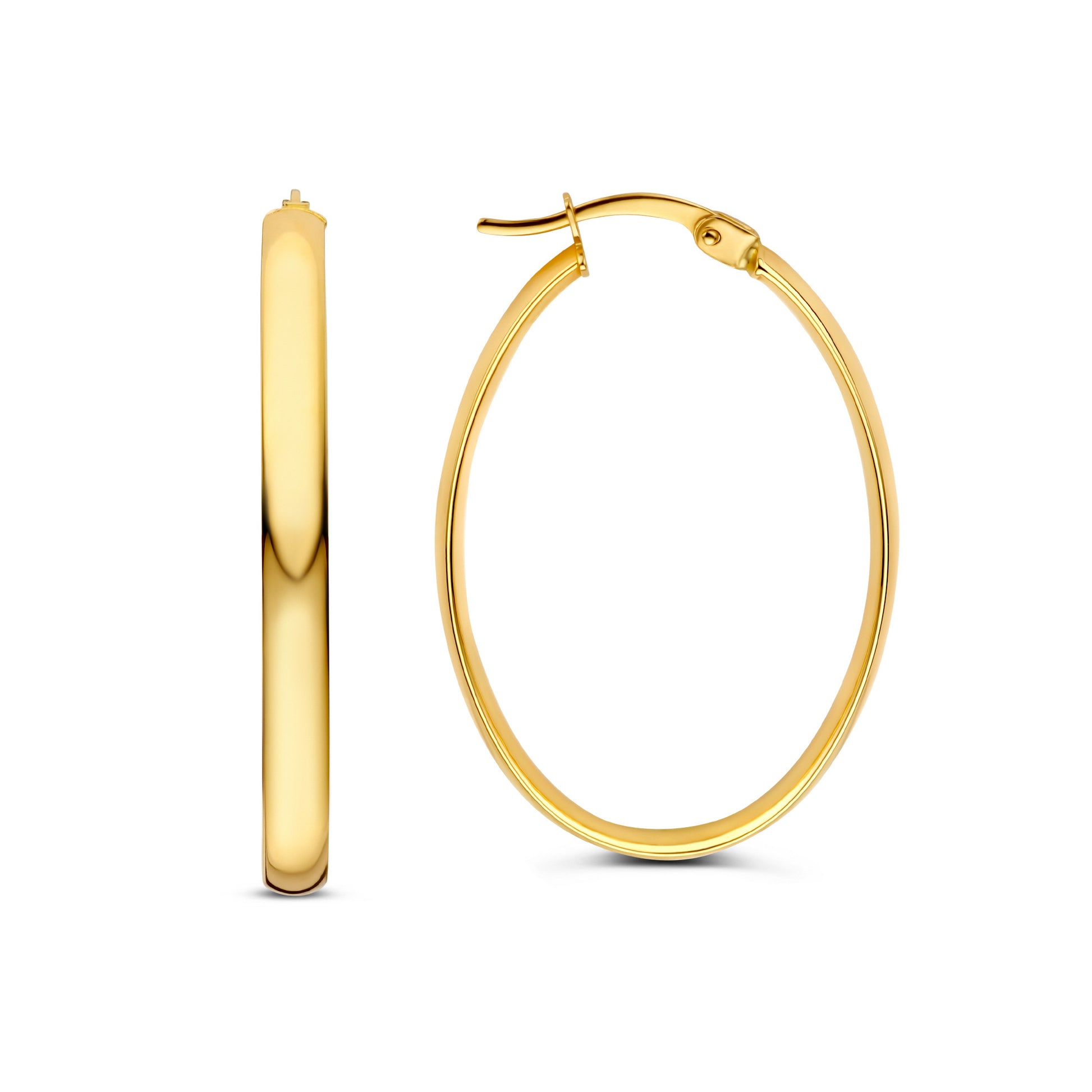 Rivoli Flori 14 karat gold oval hoop earrings (32 mm) -  - Isabel Bernard