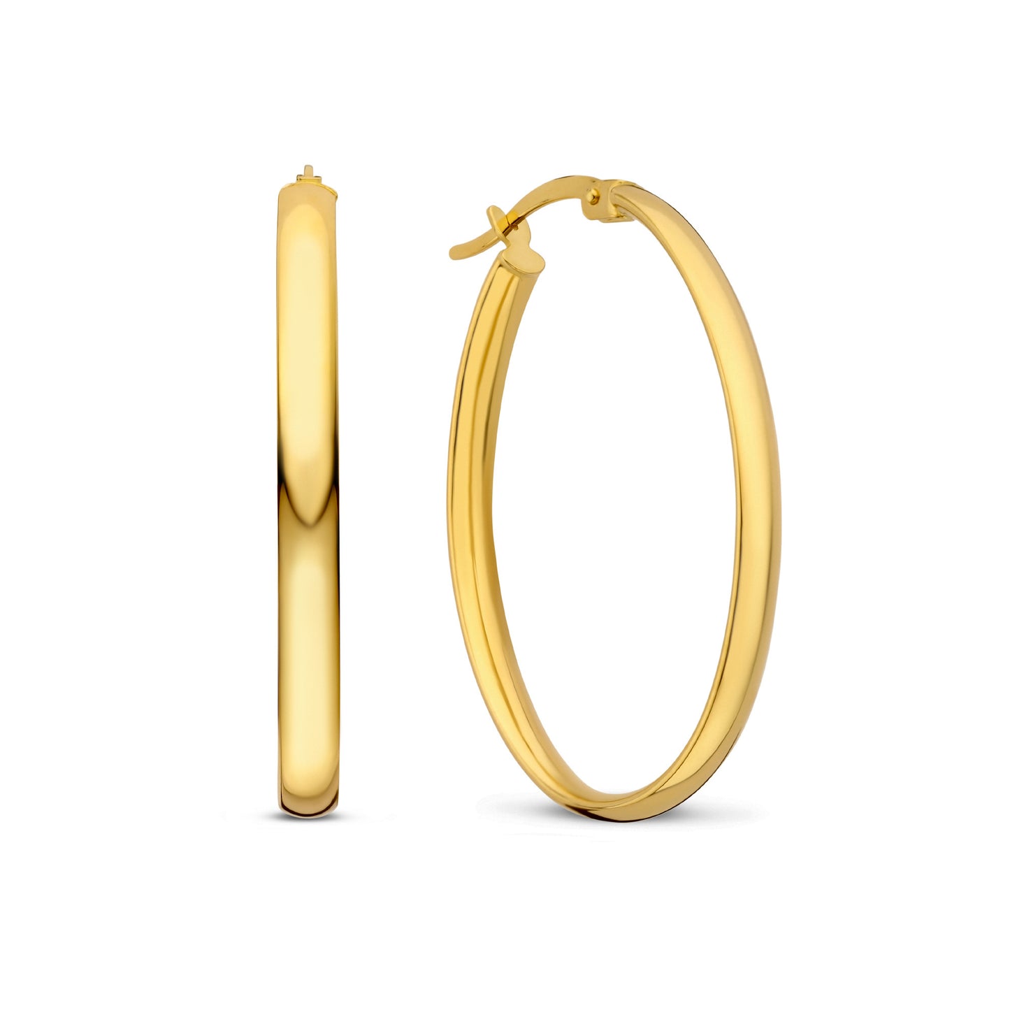 Rivoli Flori 14 karat gold oval hoop earrings (32 mm) -  - Isabel Bernard