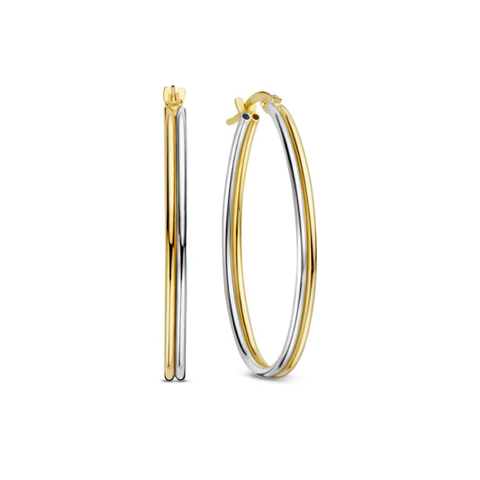 Rivoli Flori 14 karat gold hoop earrings (32 mm) -  - Isabel Bernard