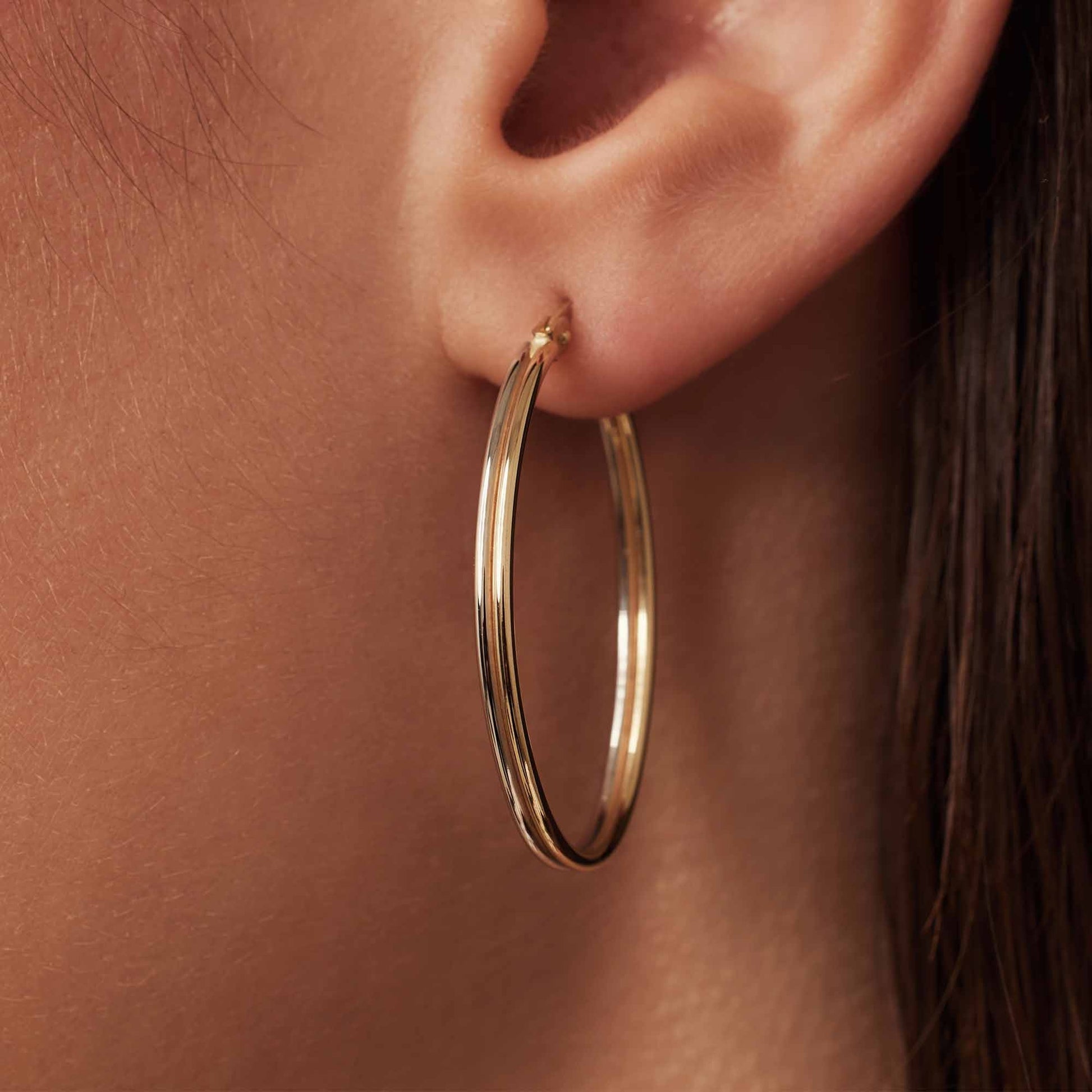 Rivoli Flori 14 karat gold hoop earrings (32 mm) -  - Isabel Bernard