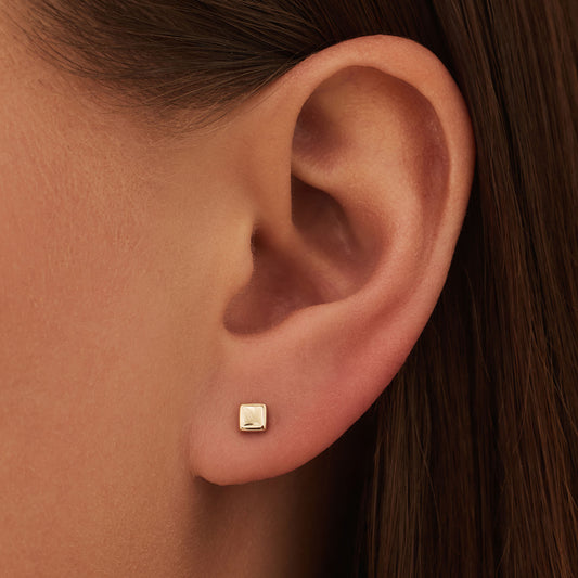 Monceau Gabrielle 14 karat gold square ear studs -  - Isabel Bernard