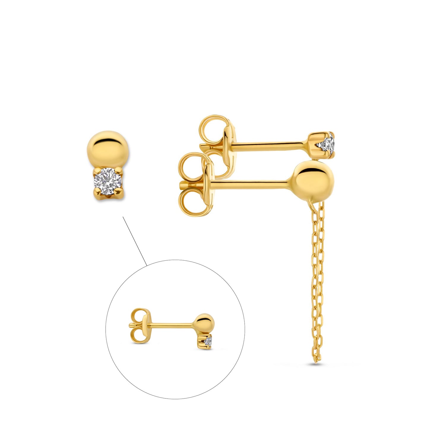 Rivoli Cézanne 14 karat gold earrings with 3 ear studs -  - Isabel Bernard