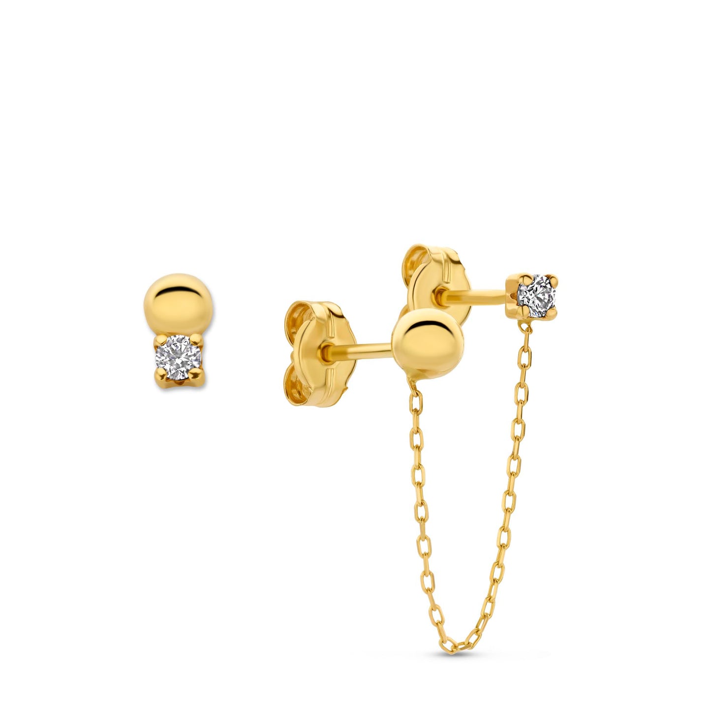 Rivoli Cézanne 14 karat gold earrings with 3 ear studs -  - Isabel Bernard