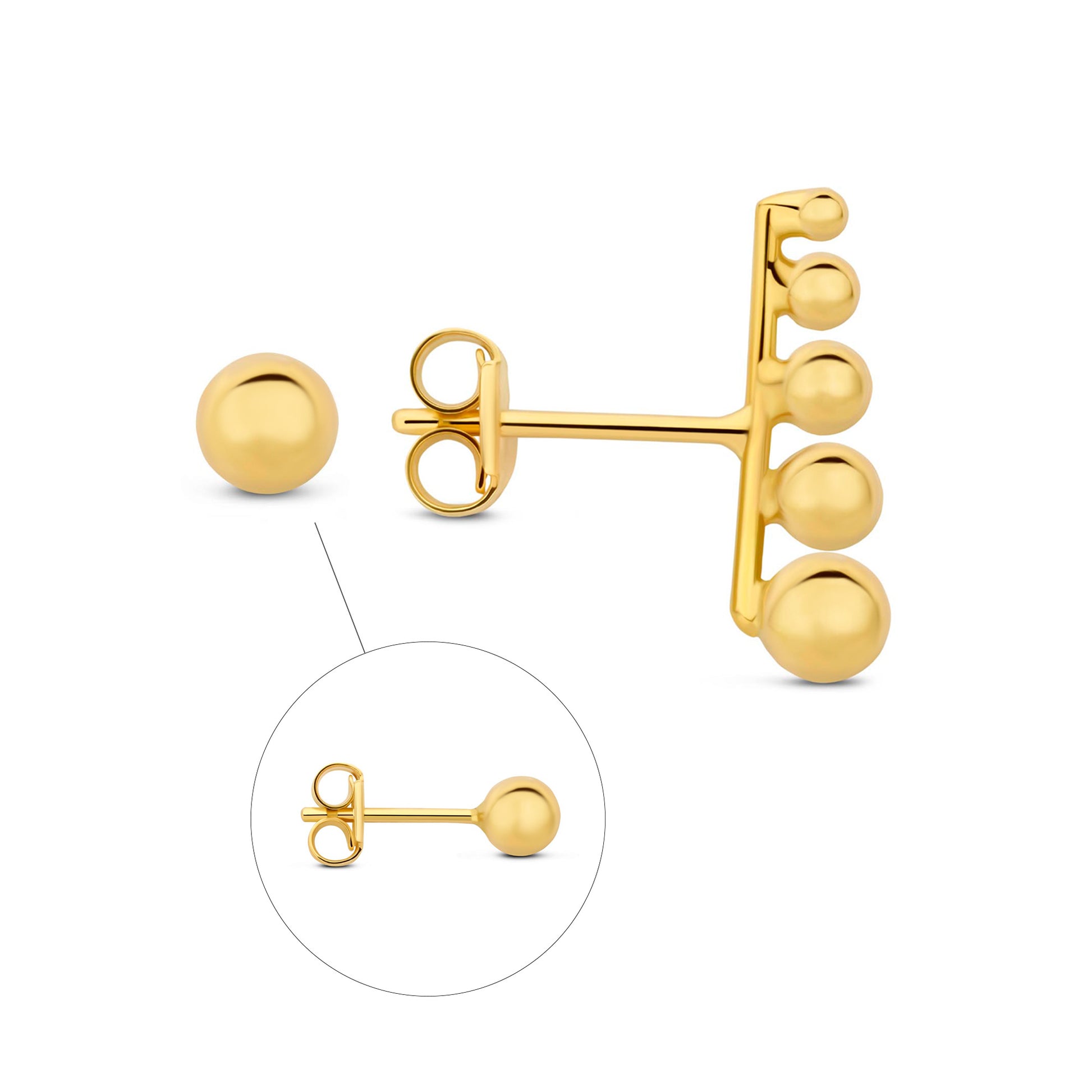 Rivoli Cézanne 14 karat gold earrings with 2 ear studs -  - Isabel Bernard