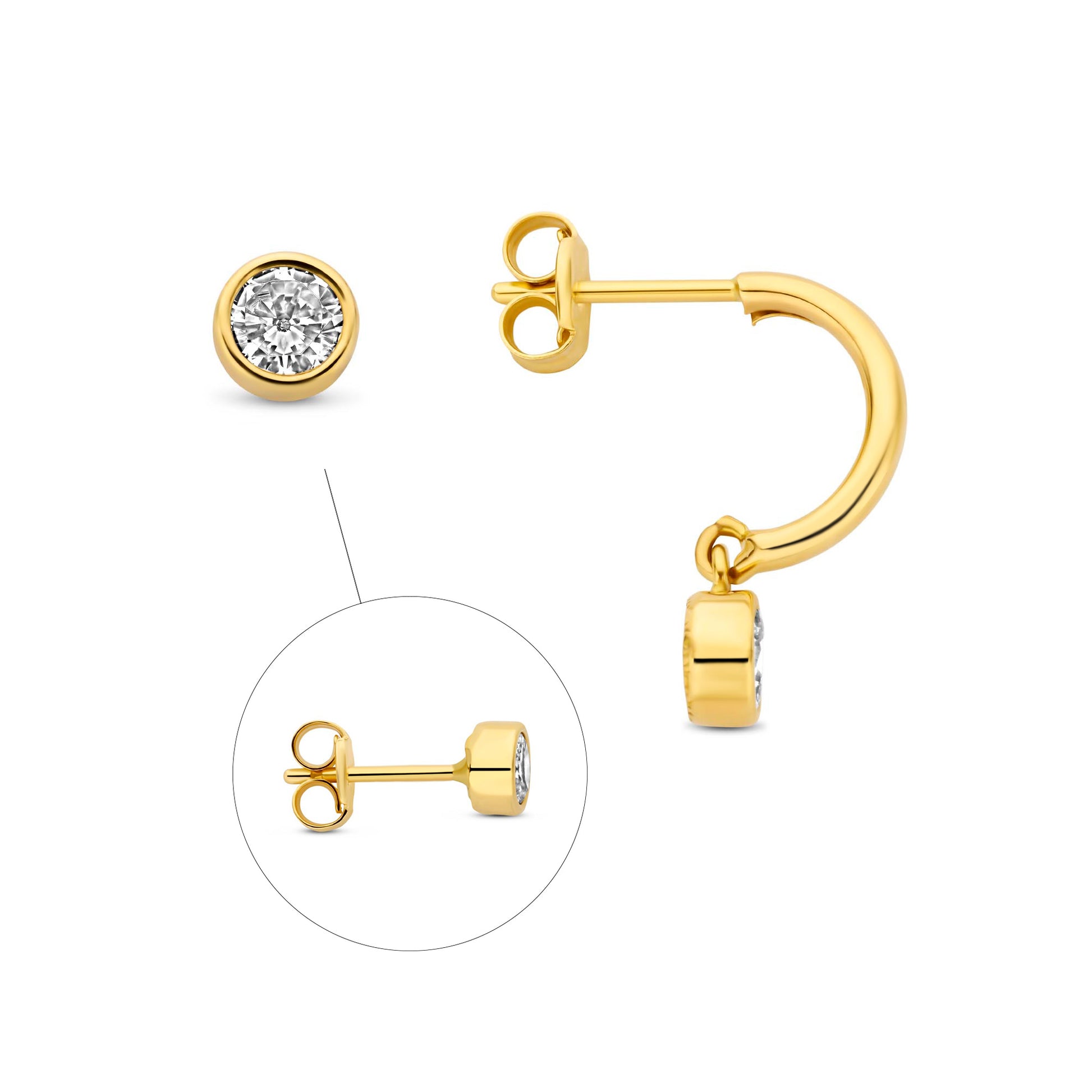 Rivoli Cézanne 14 karat gold earrings with 2 ear studs -  - Isabel Bernard