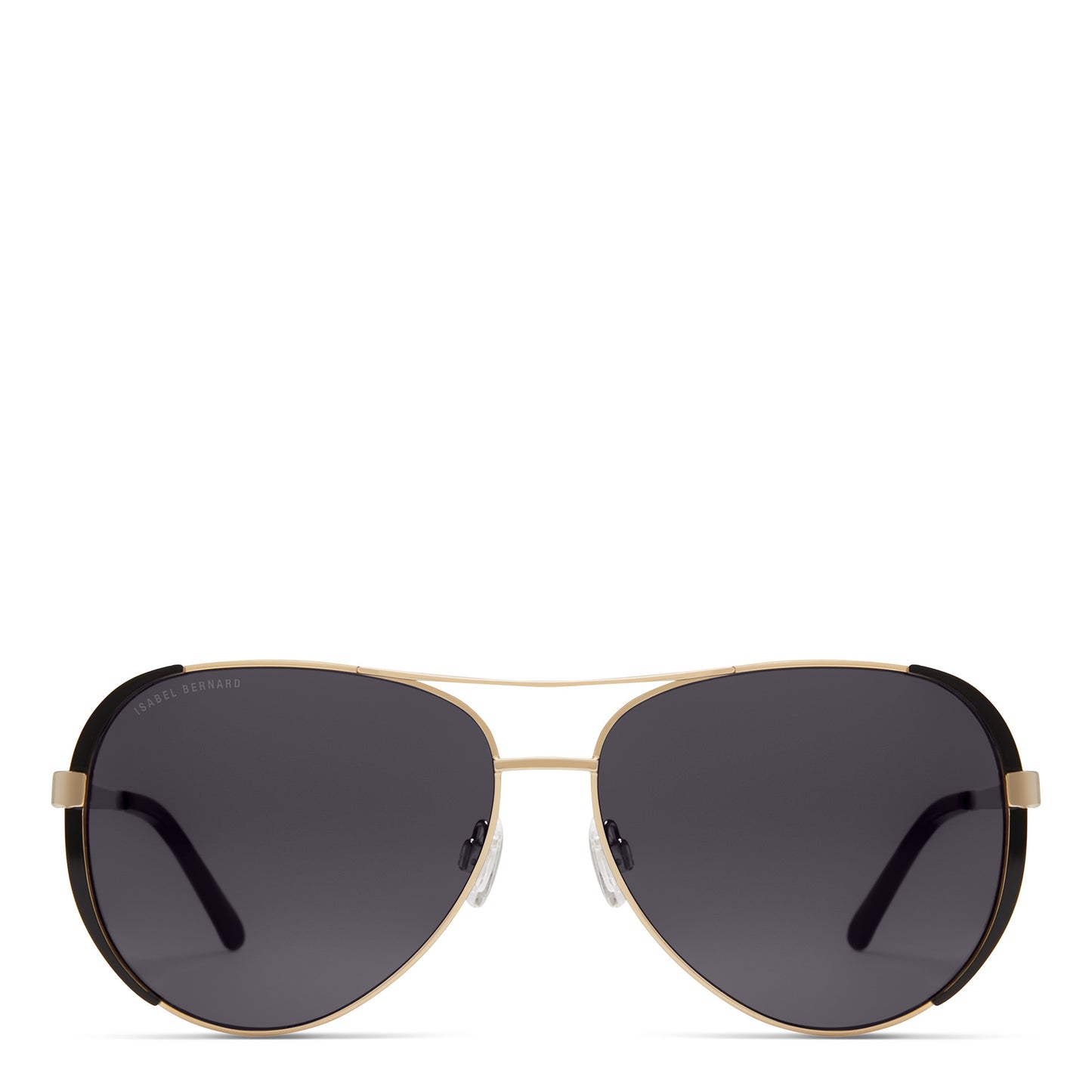 La Villette Roxanne gold coloured aviator sunglasses with black lenses -  - Isabel Bernard