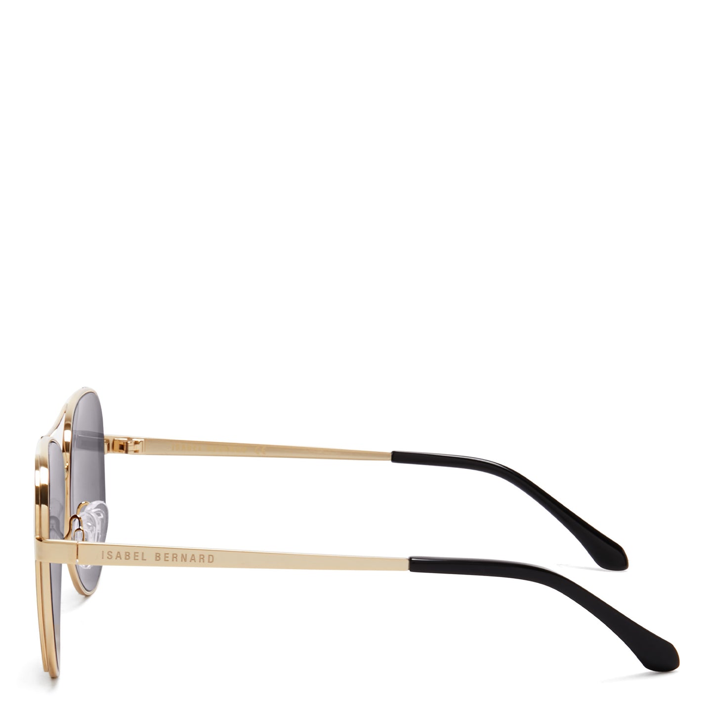 La Villette Roxanne gold coloured aviator sunglasses with black lenses -  - Isabel Bernard