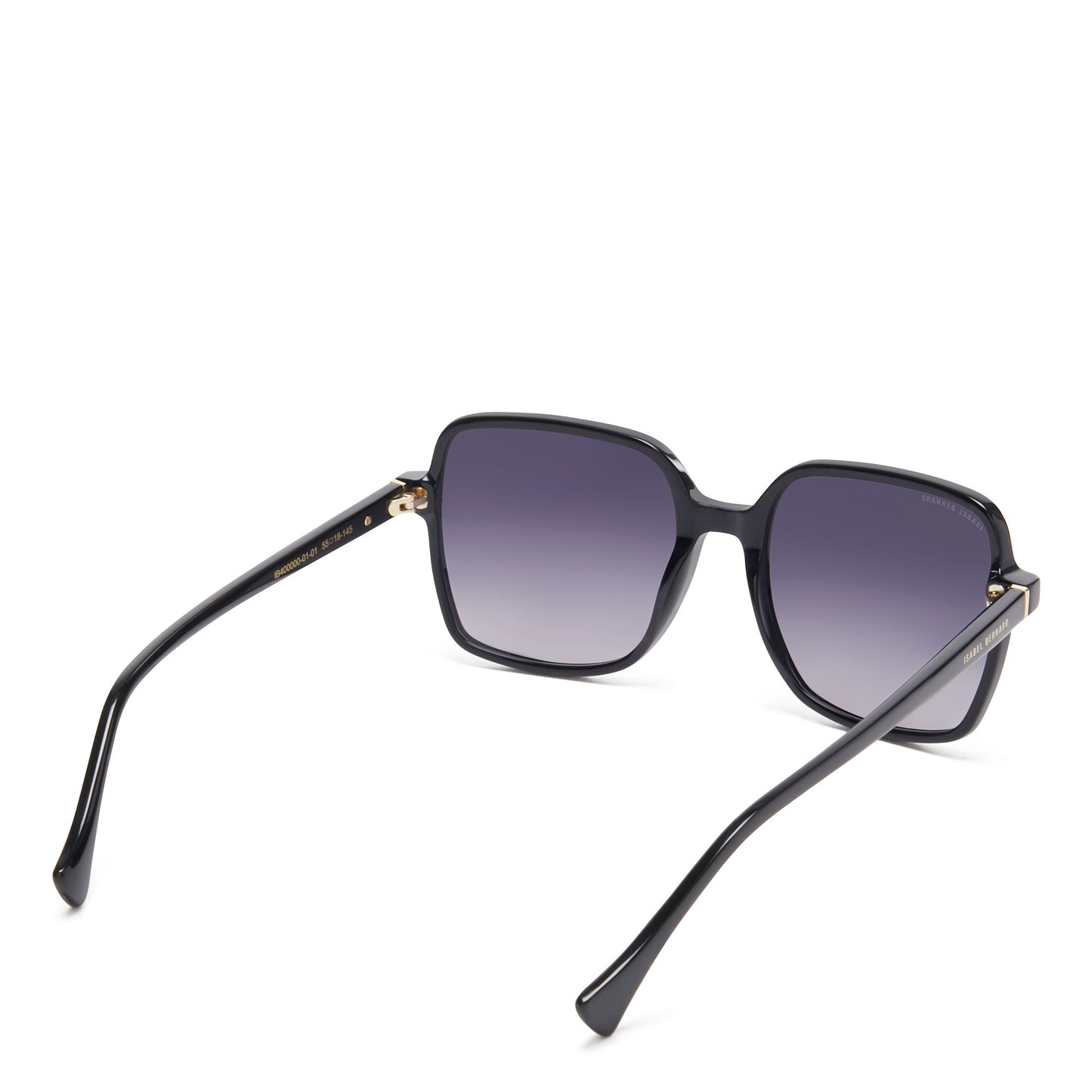 La Villette Rene black square sunglasses with black lenses gradient -  - Isabel Bernard