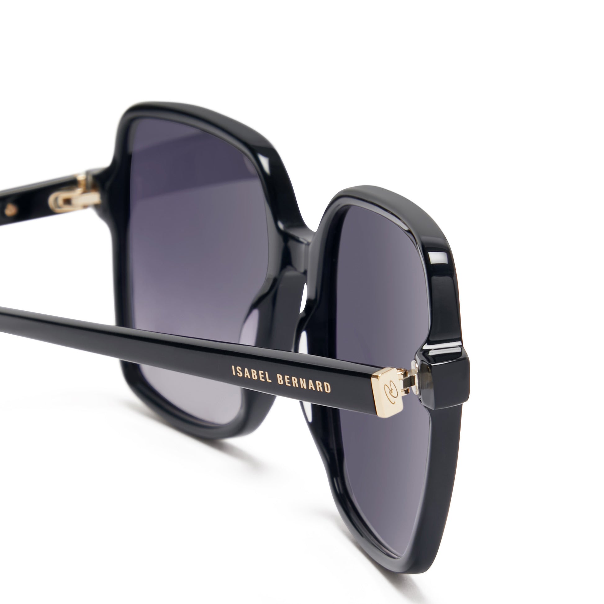 La Villette Rene black square sunglasses with black lenses gradient -  - Isabel Bernard