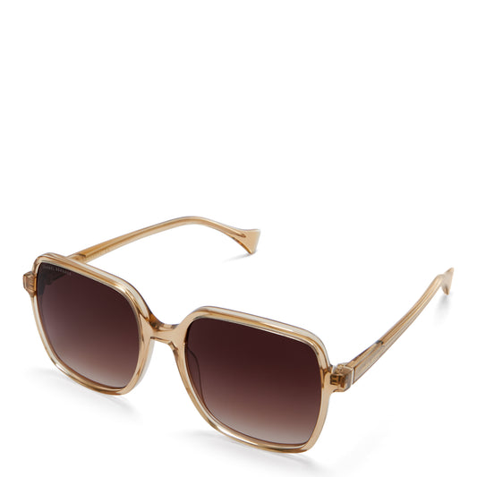 La Villette Rene transparent beige square sunglasses with brown lenses gradient -  - Isabel Bernard