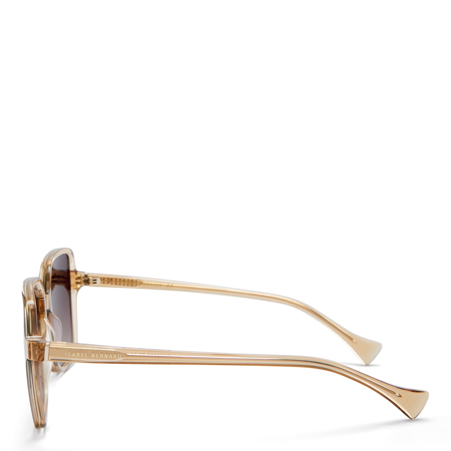 La Villette Rene transparent beige square sunglasses with brown lenses gradient -  - Isabel Bernard