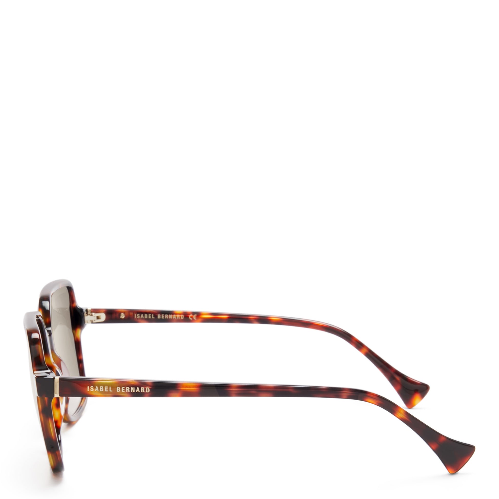 La Villette Rene brown tortoise square sunglasses with brown lenses gradient -  - Isabel Bernard