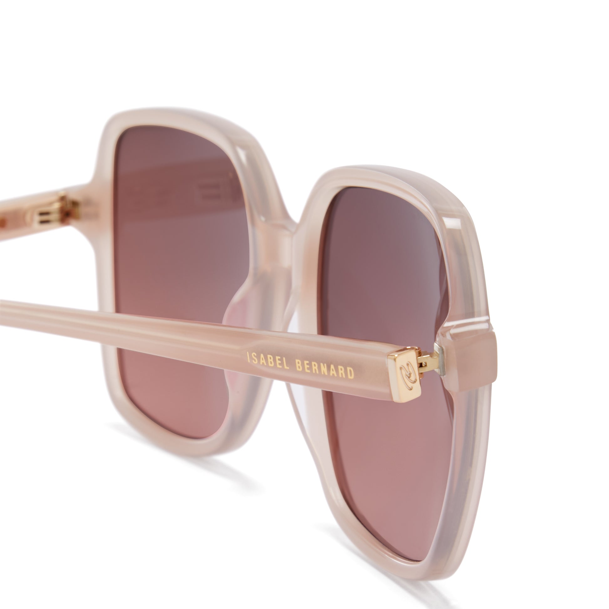 La Villette Rene soft pink square sunglasses with pink lenses -  - Isabel Bernard