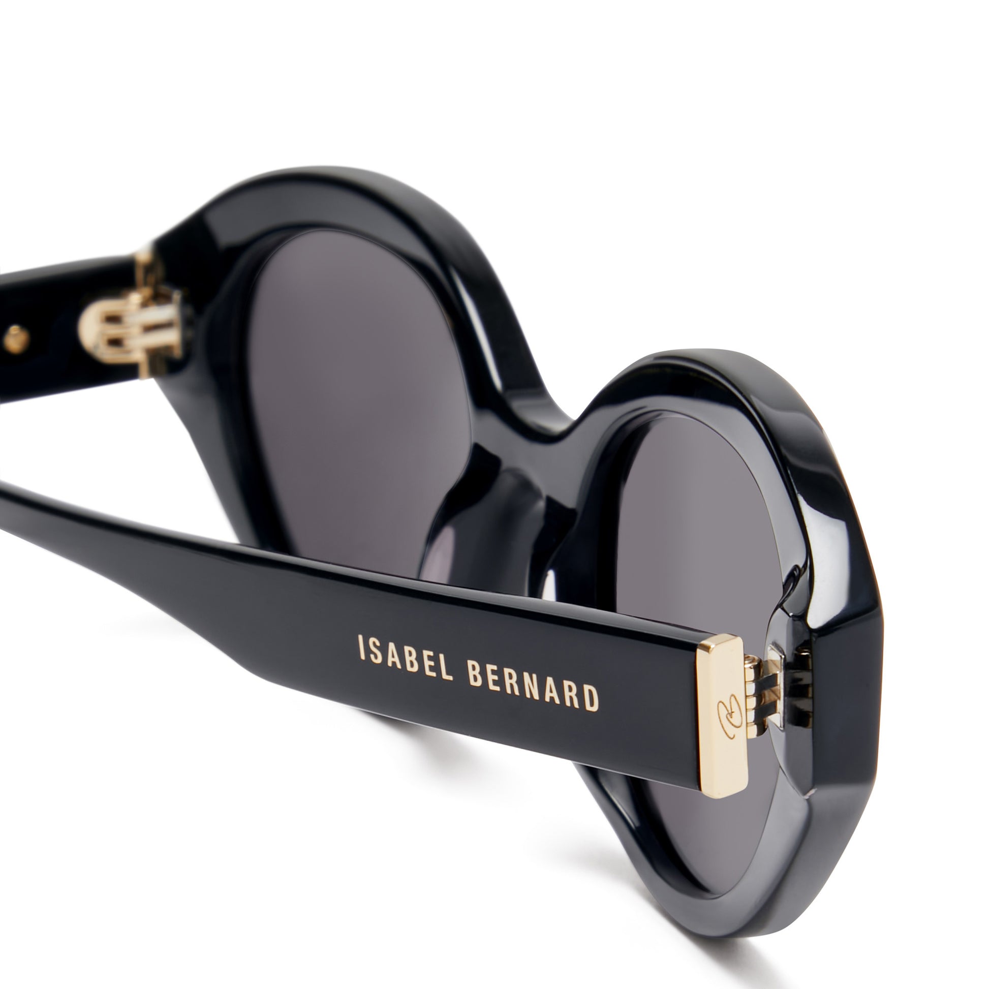 La Villette Rosaire black oval sunglasses with black lenses -  - Isabel Bernard