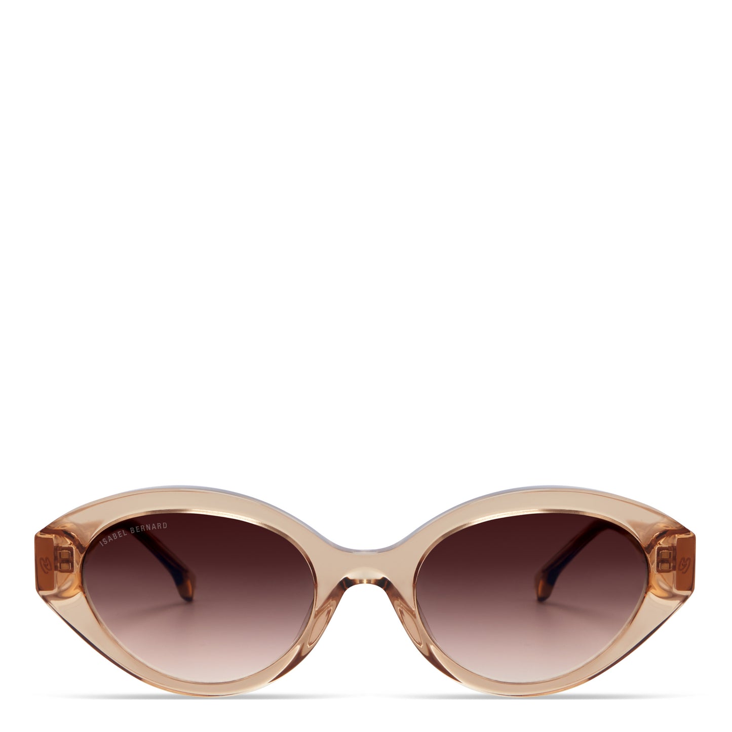 La Villette Rosaire transparent beige oval sunglasses with brown lenses gradient -  - Isabel Bernard