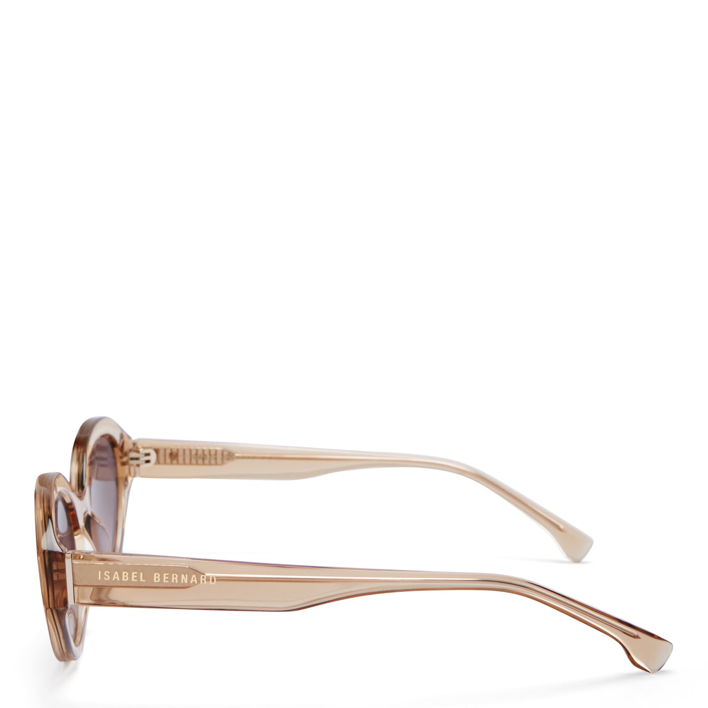 La Villette Rosaire transparent beige oval sunglasses with brown lenses gradient -  - Isabel Bernard