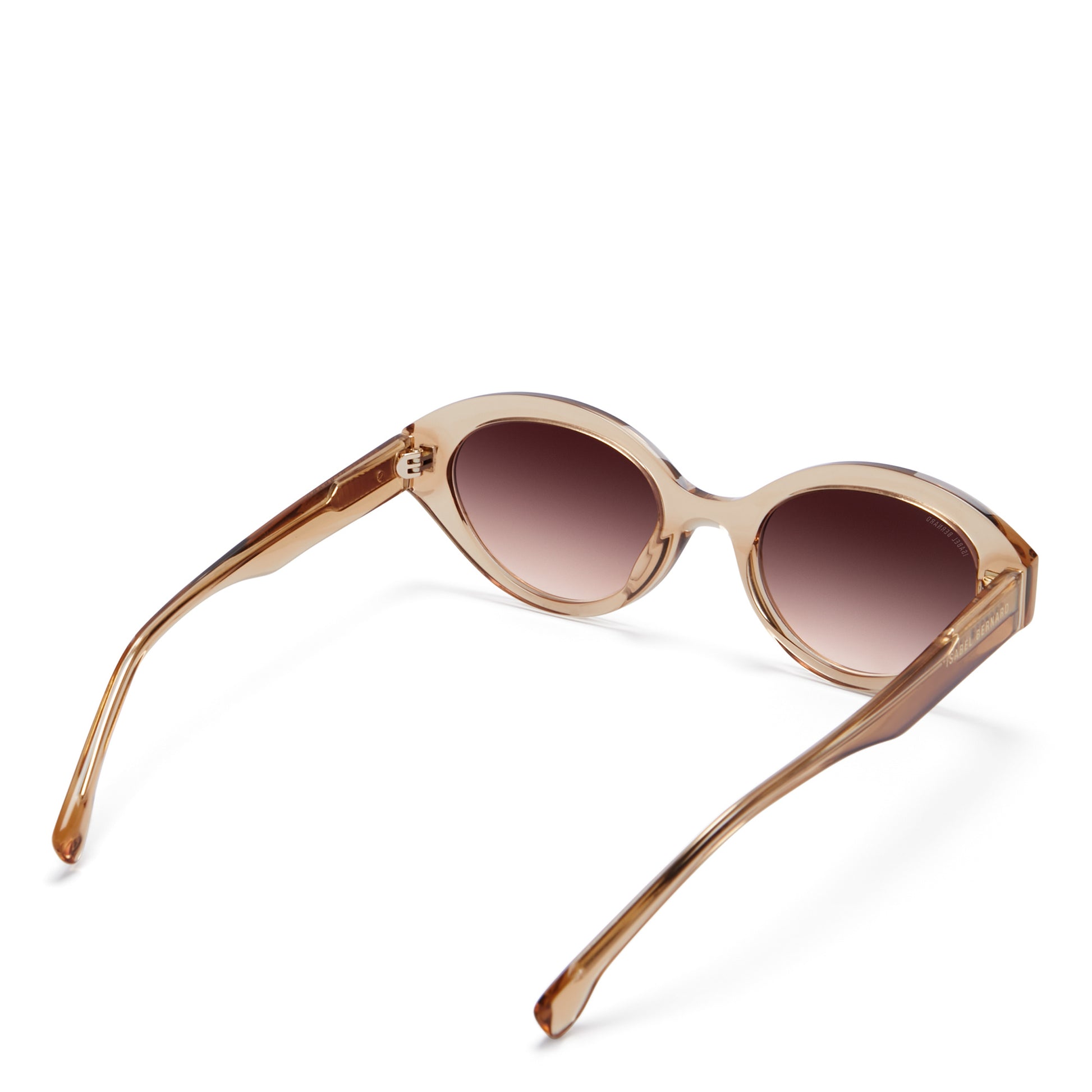 La Villette Rosaire transparent beige oval sunglasses with brown lenses gradient -  - Isabel Bernard