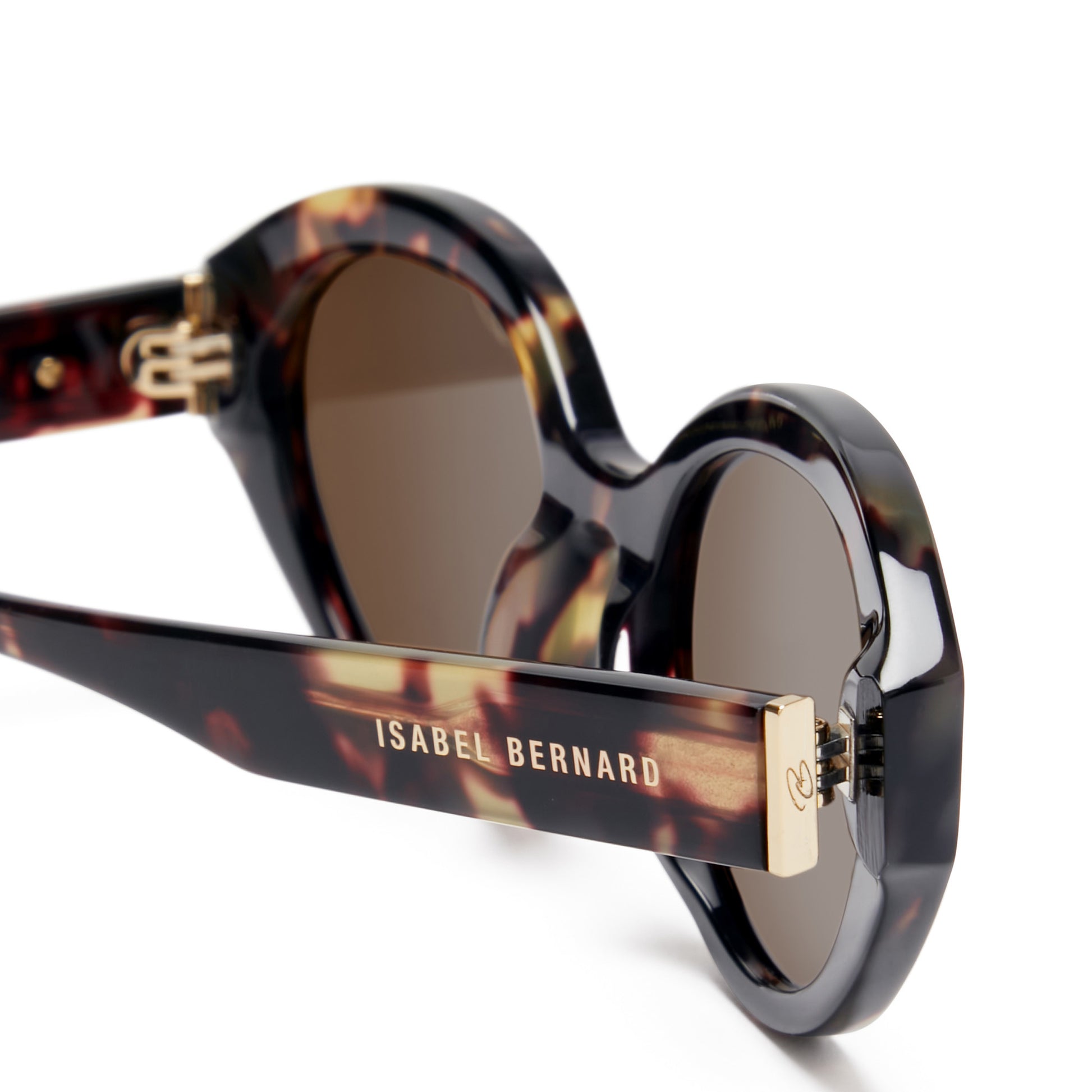 La Villette Rosaire brown tortoise oval sunglasses with brown lenses -  - Isabel Bernard