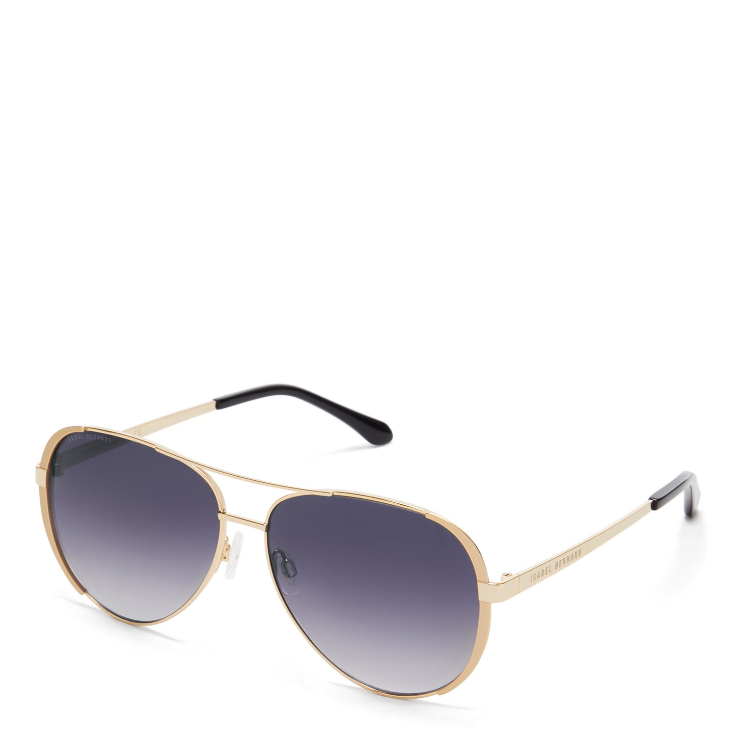 La Villette Ruby gold coloured aviator sunglasses with black lenses gradient -  - Isabel Bernard