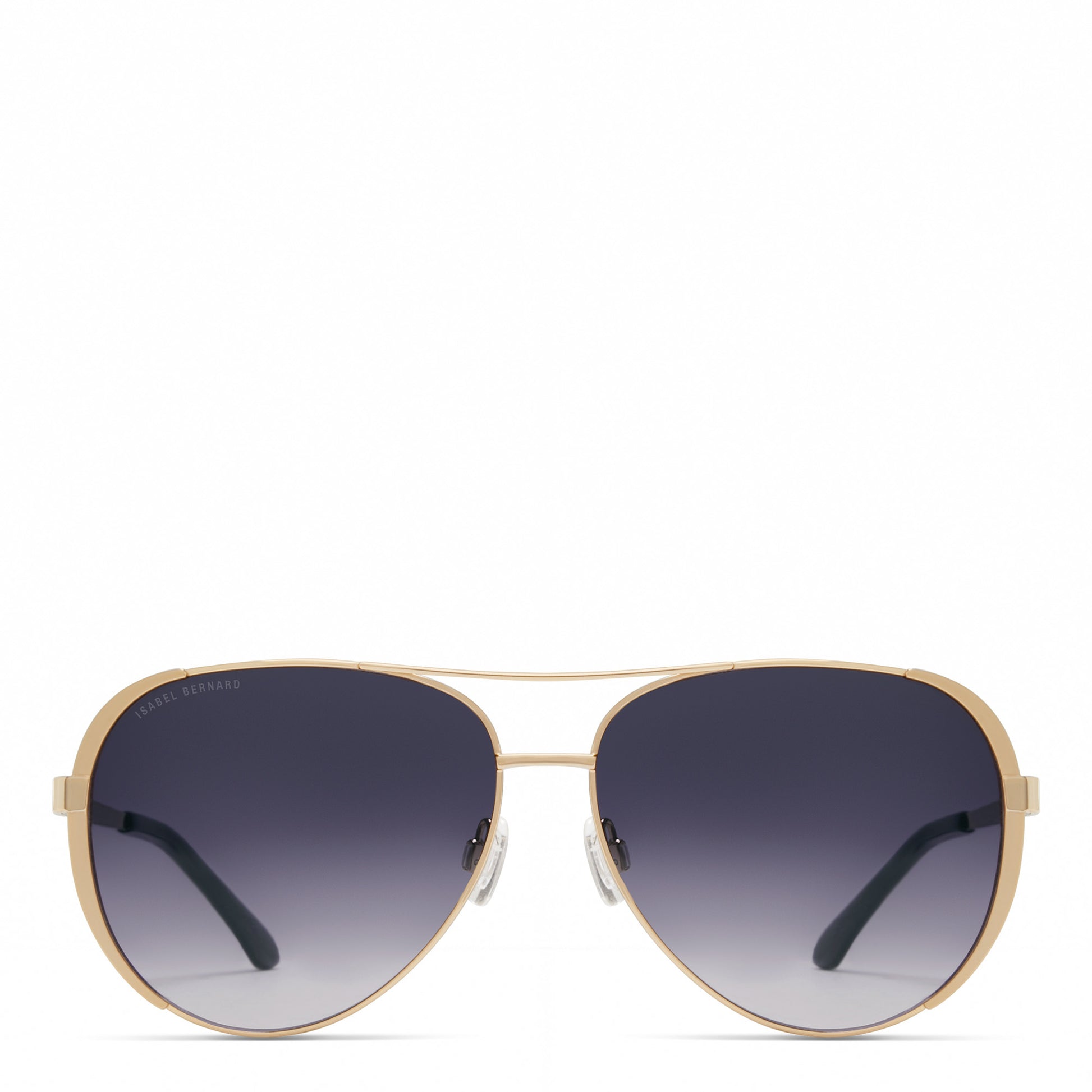 La Villette Ruby gold coloured aviator sunglasses with black lenses gradient -  - Isabel Bernard