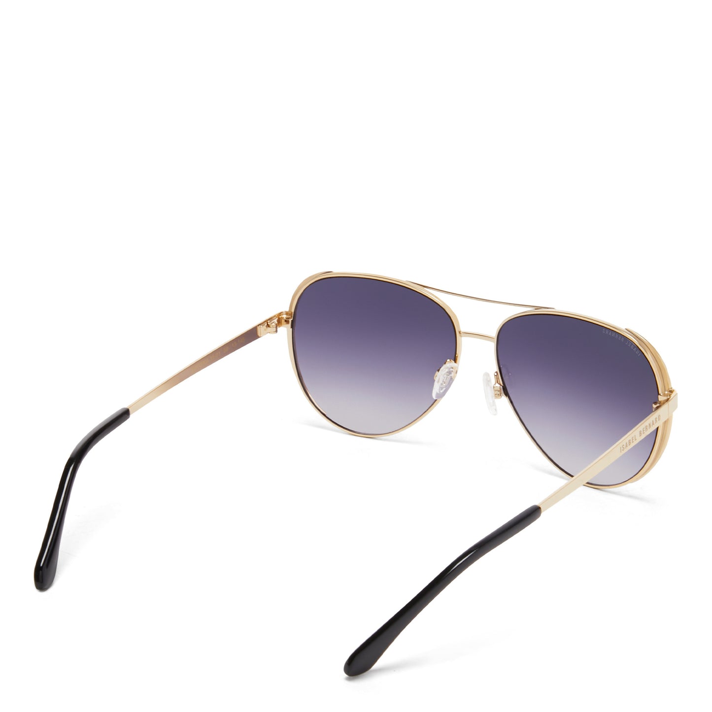 La Villette Ruby gold coloured aviator sunglasses with black lenses gradient -  - Isabel Bernard