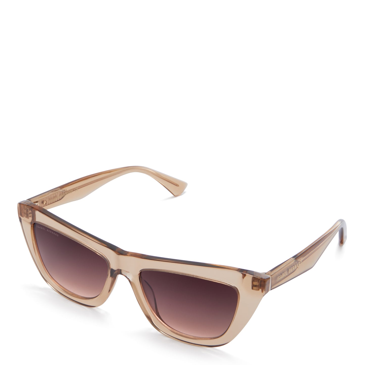 La Villette Roselin transparent beige cat eye sunglasses with brown lenses gradient -  - Isabel Bernard