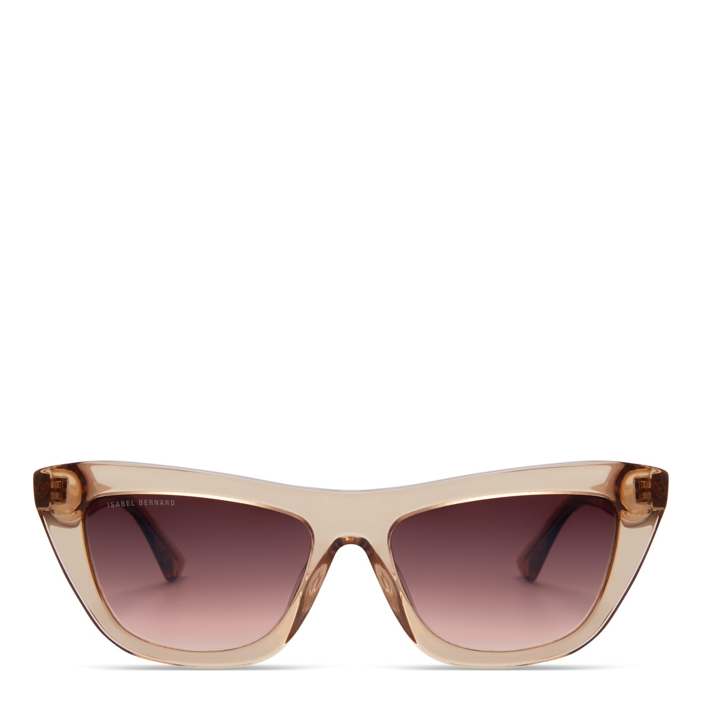 La Villette Roselin transparent beige cat eye sunglasses with brown lenses gradient -  - Isabel Bernard