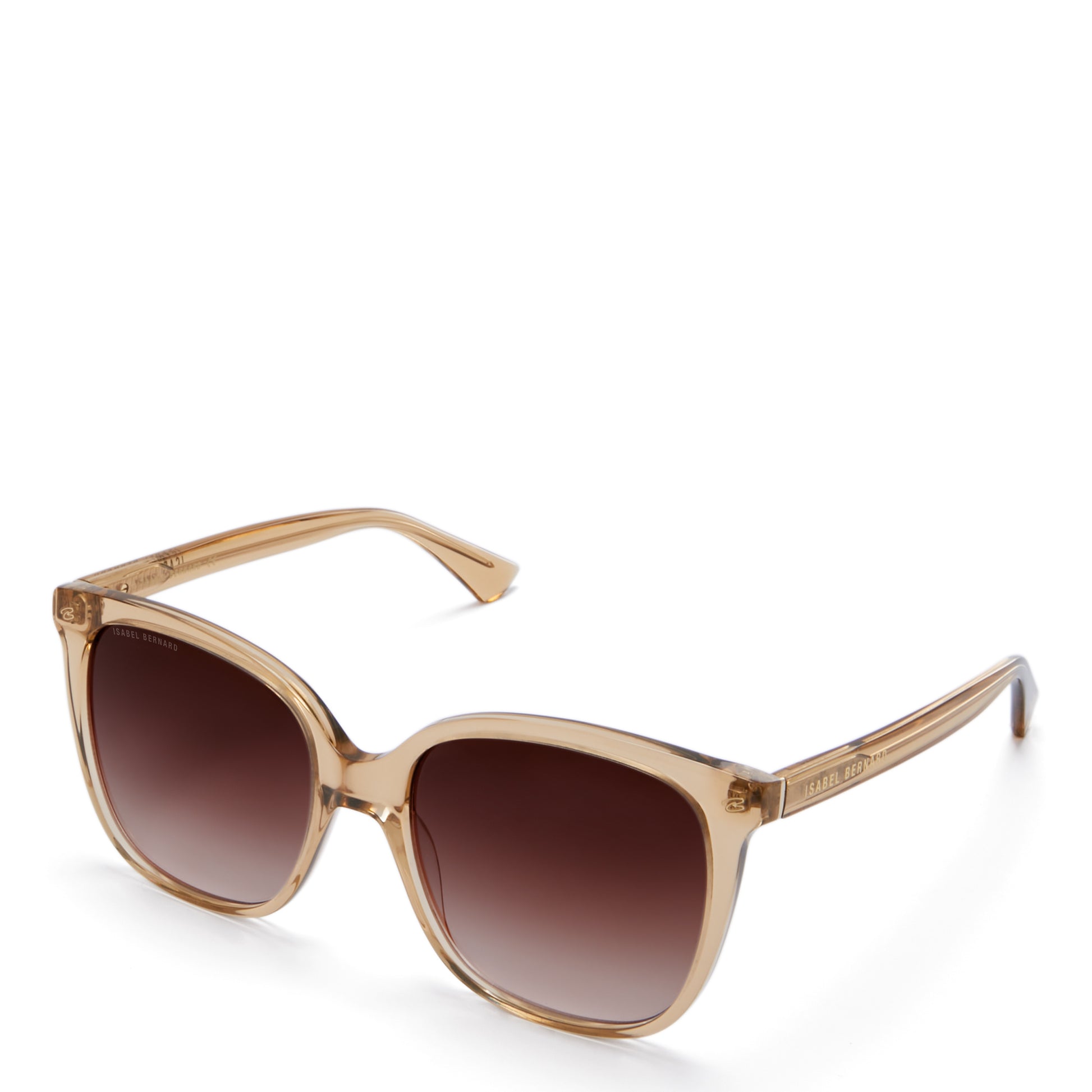 La Villette Raison transparant beige square sunglasses with brown lenses gradient -  - Isabel Bernard