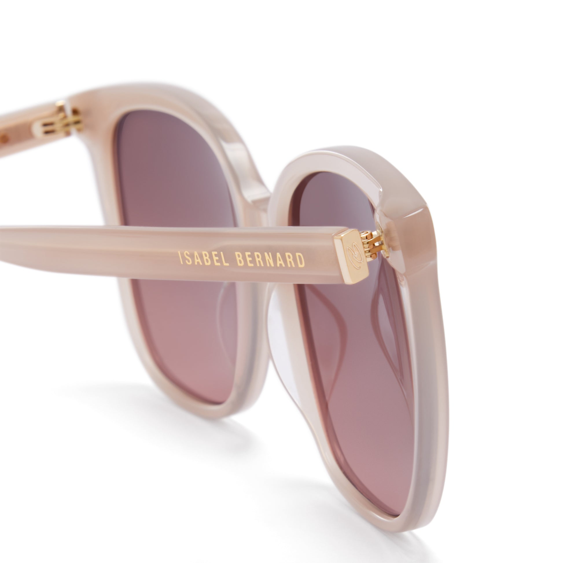 La Villette Raison soft pink square sunglasses with pink lenses -  - Isabel Bernard