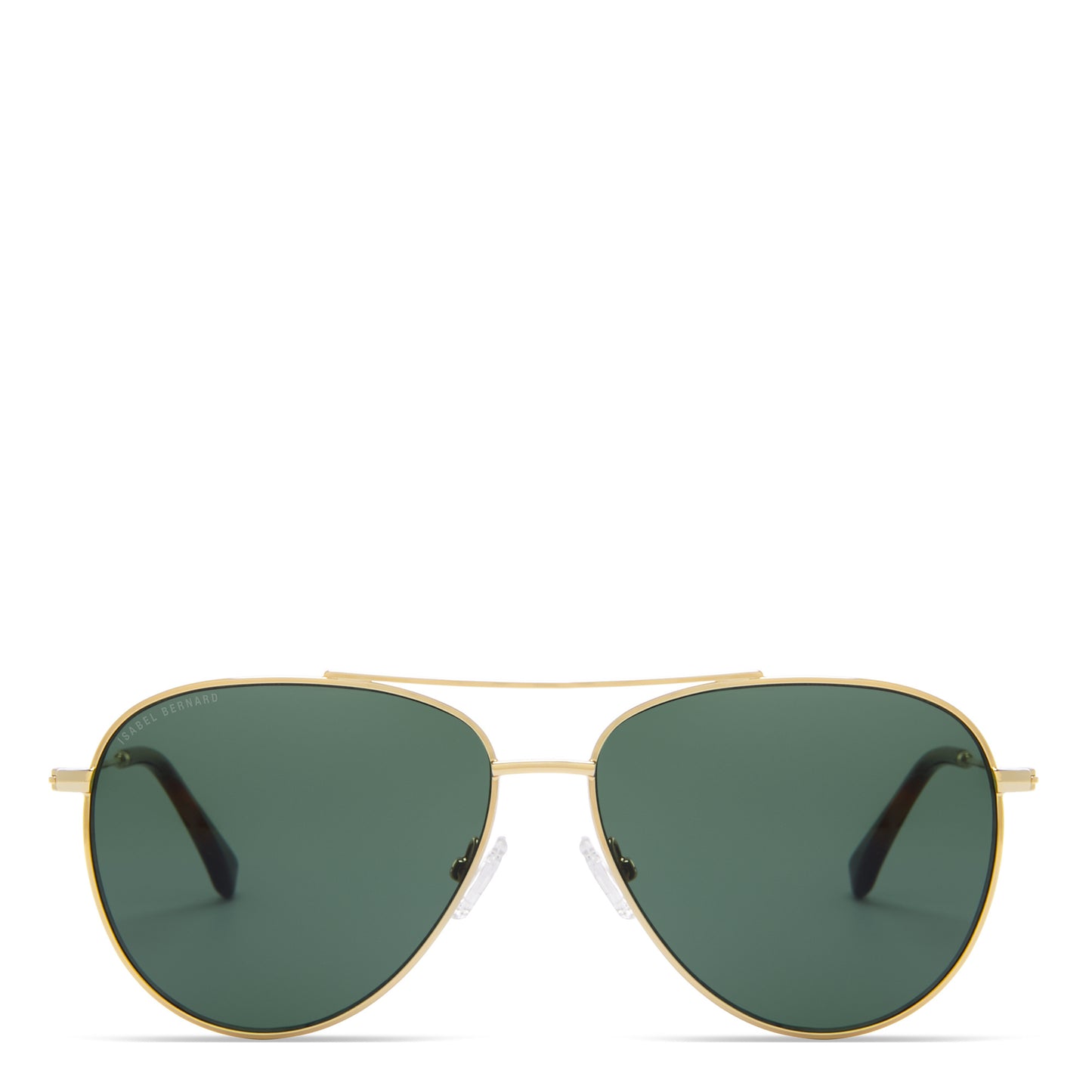 La Villette Remi gold coloured aviator sunglasses with green lenses -  - Isabel Bernard