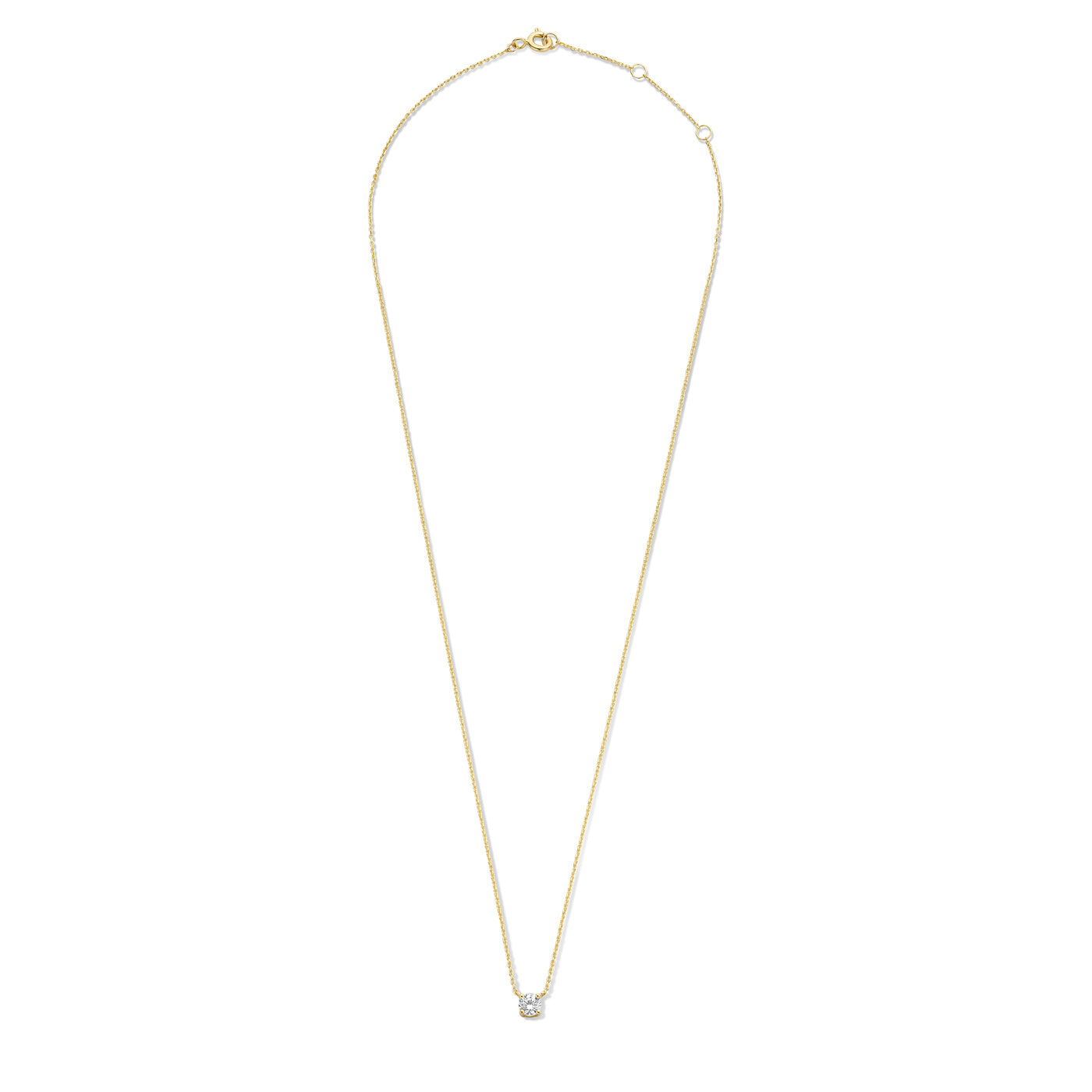 Le Marais Garance 14 karat gold necklace with zirconia stone -  - Isabel Bernard