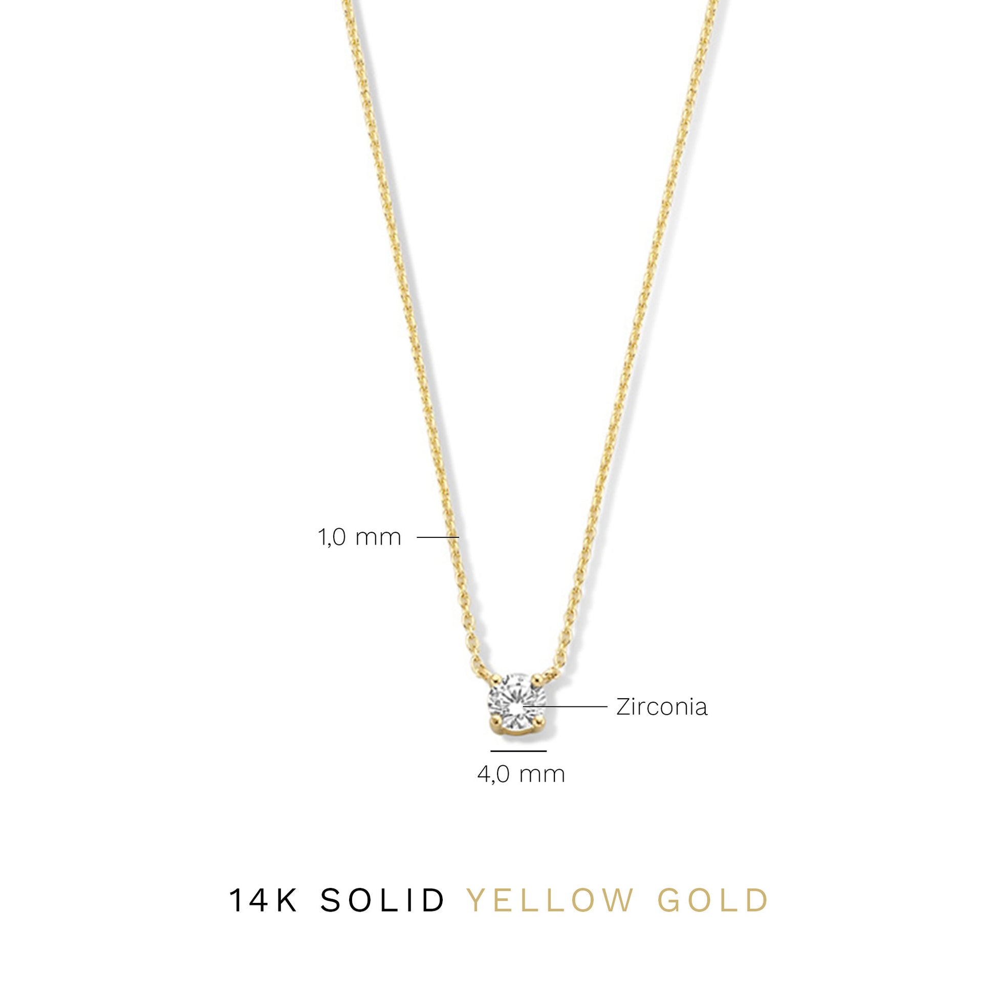 Le Marais Garance 14 karat gold necklace with zirconia stone -  - Isabel Bernard