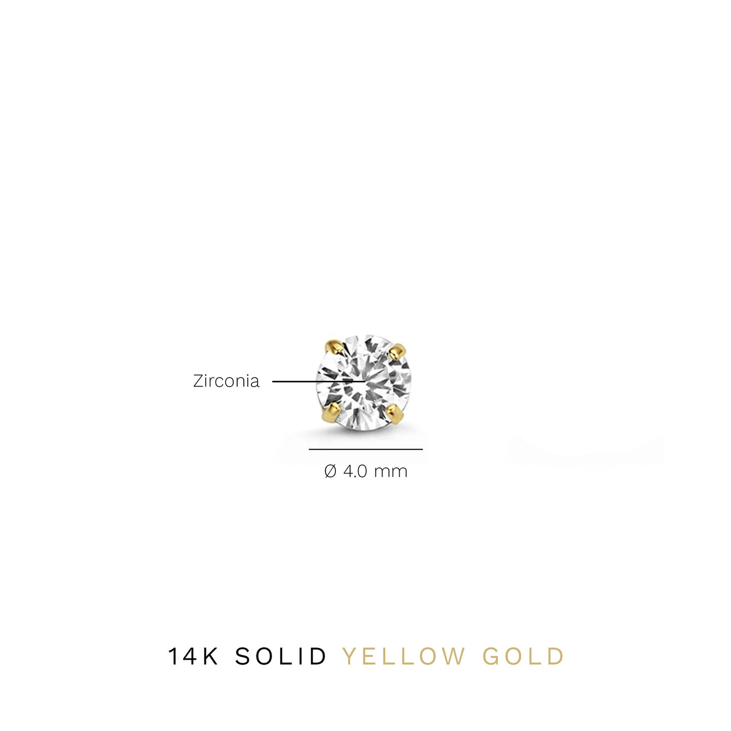 Le Marais Lourdes 14 karat gold ear studs with zirconia stone -  - Isabel Bernard