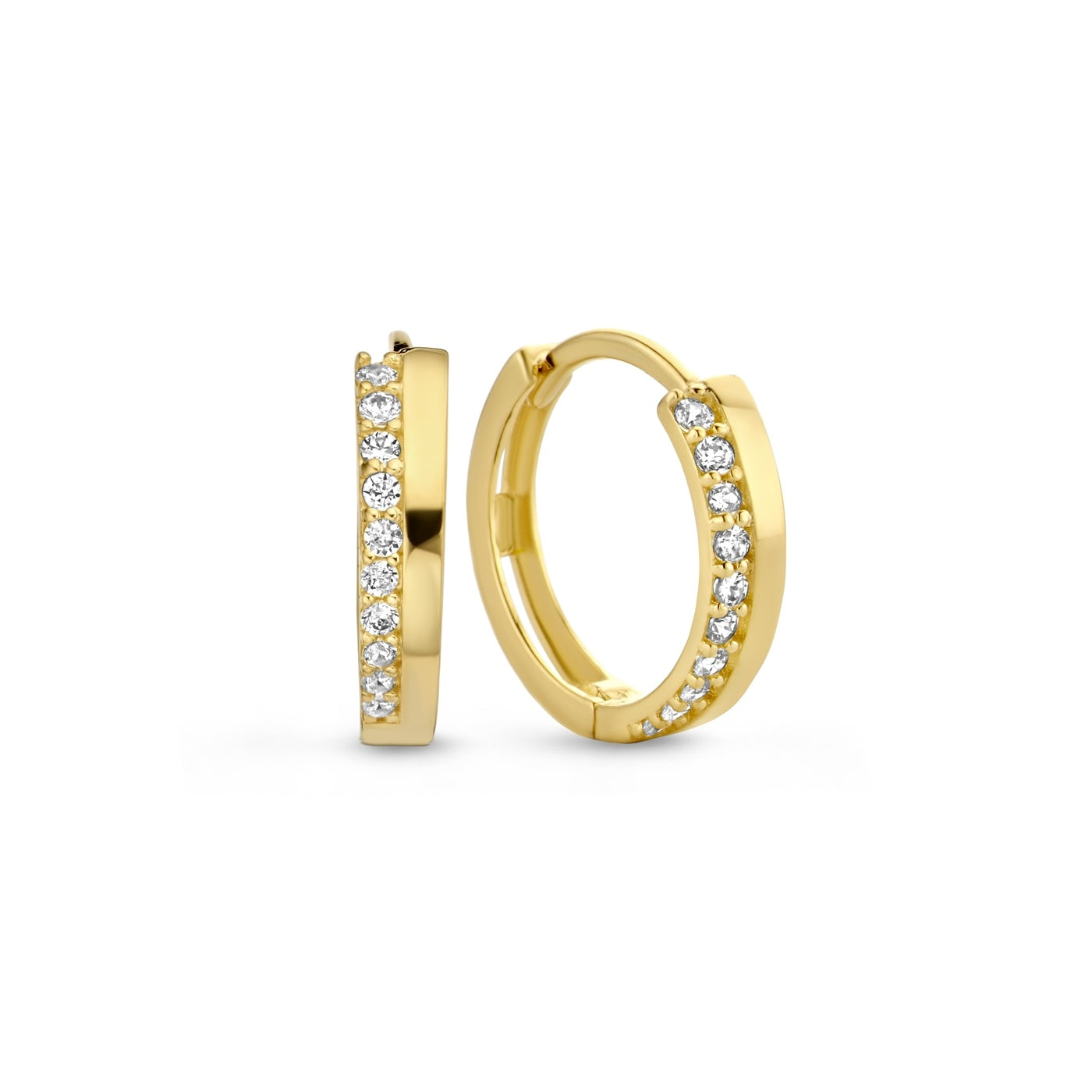 Rivoli Esmée 14 karat gold hoop earrings with zirconia stones -  - Isabel Bernard