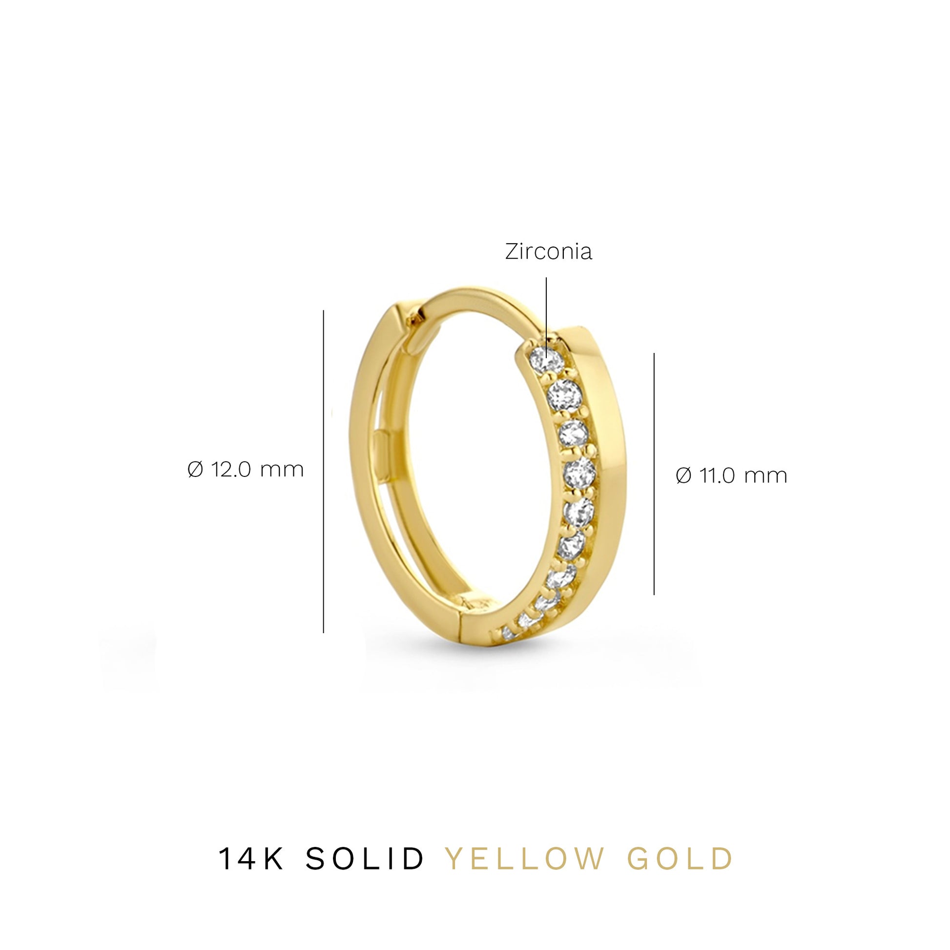 Rivoli Esmée 14 karat gold hoop earrings with zirconia stones -  - Isabel Bernard