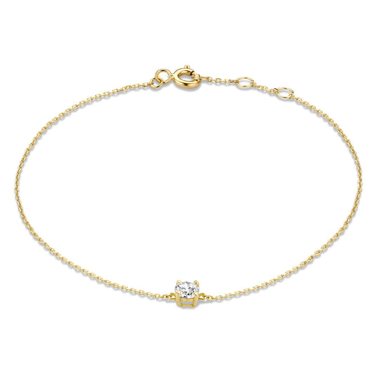 Le Marais Isabeau 14 karat gold bracelet with zirconia stone -  - Isabel Bernard